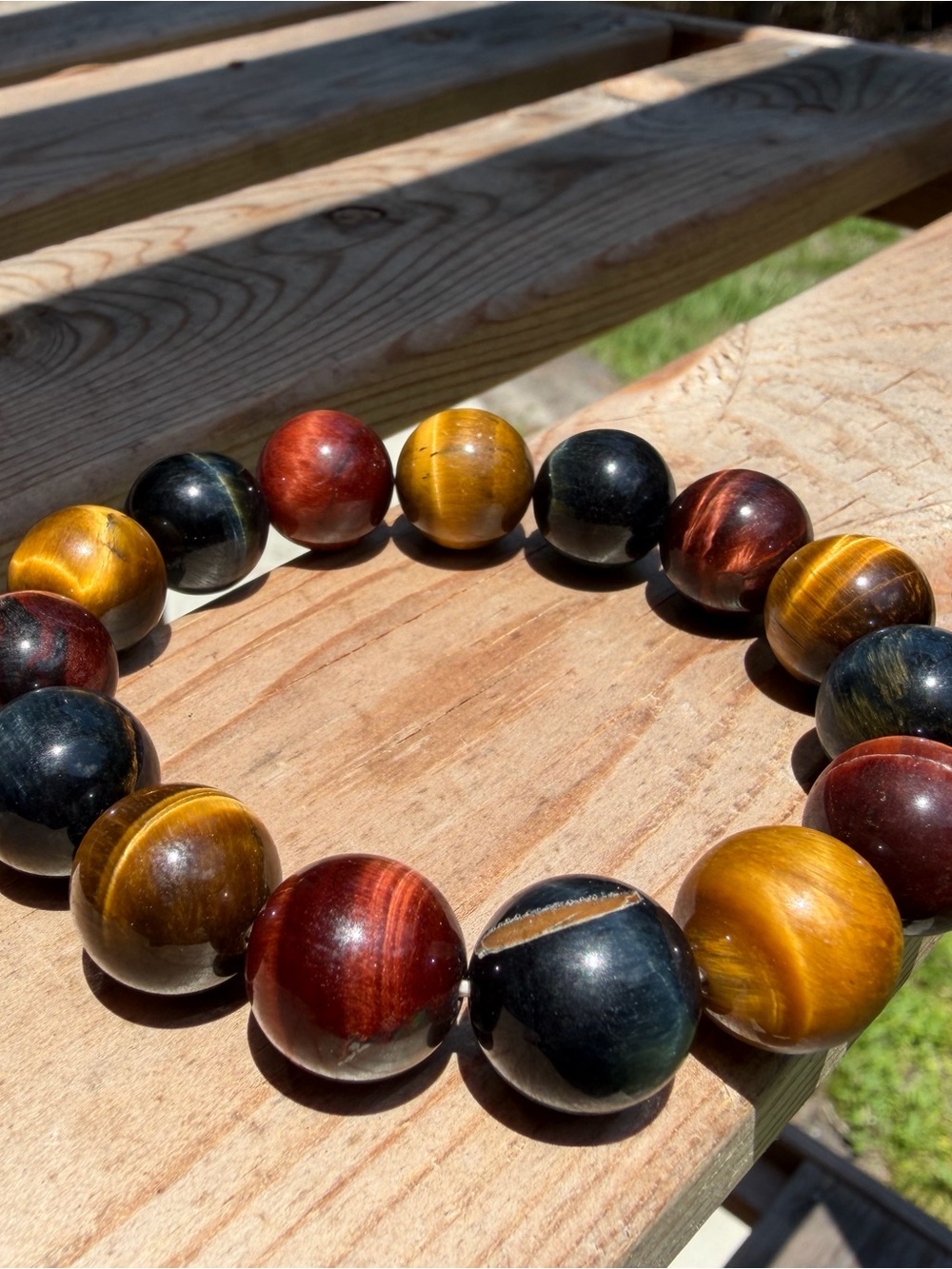 Large 14mm Multicolor Tiger’s Eye Bracelet